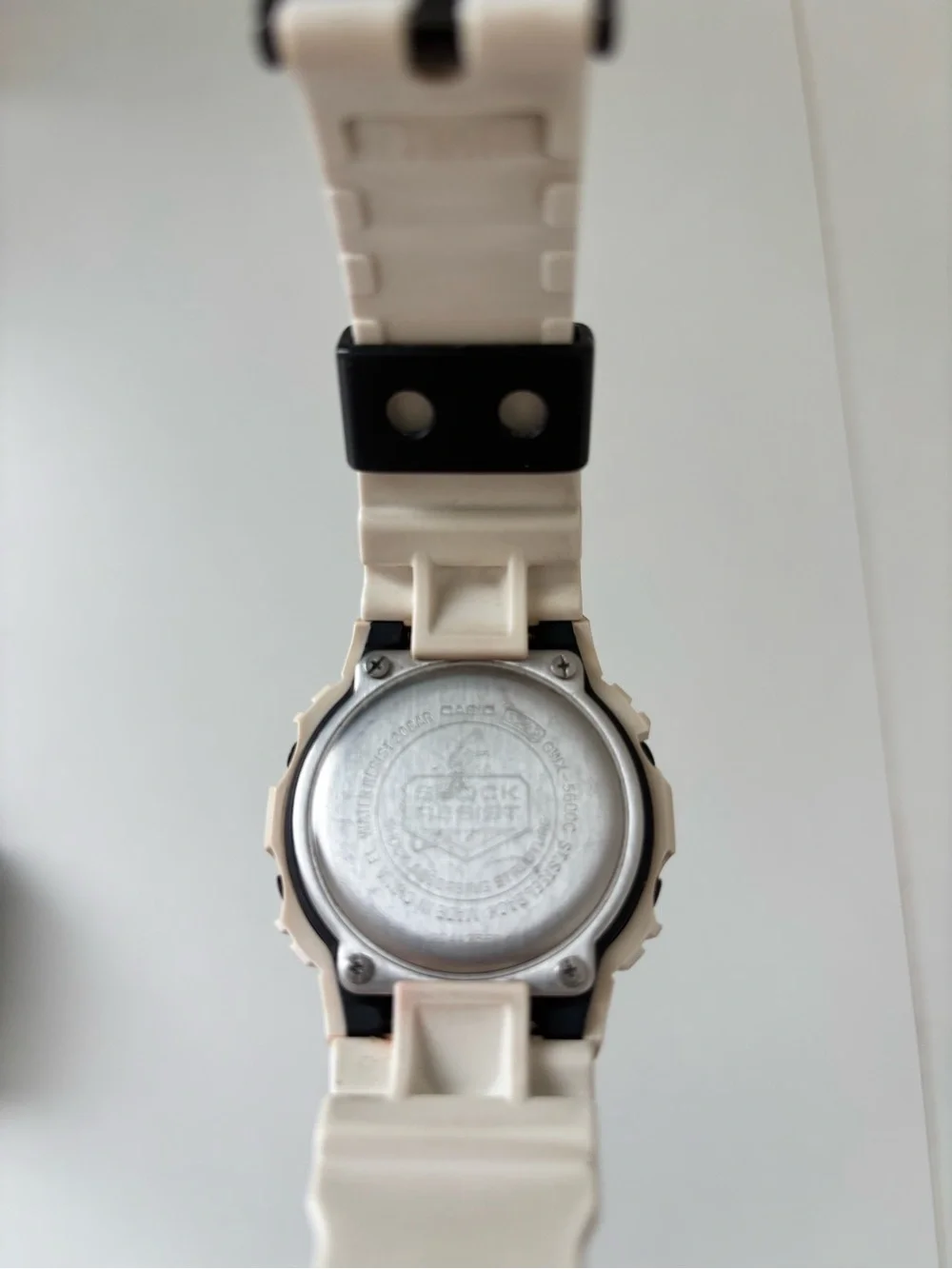 G-Shock White Digital Tough Solar Watch with Black Display Border